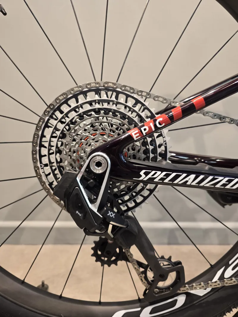 Shop Soiled: S-Works Epic World Cup Mountain Bike - Gloss Red - Medium-4