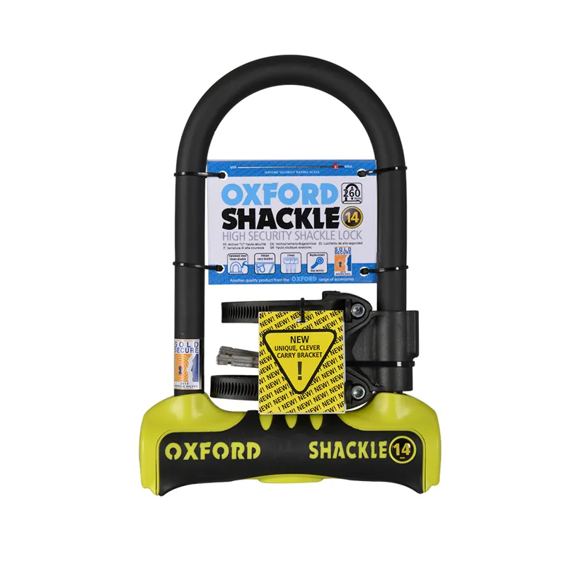 Oxford Shackle 14 260mm X 177mm U-Lock - Yellow
