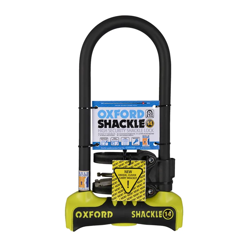 Oxford Shackle 14 320mm X 177mm U-Lock - Yellow