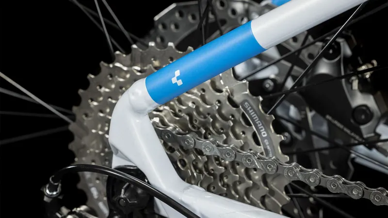 2024 Cube Aim SLX Hardtail Mountain Bike - White/Blue/Red-6