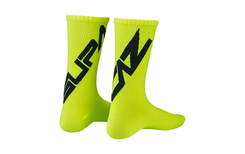 Supacaz SupaSox Twisted Cycling Sock - Black/Neon Yellow