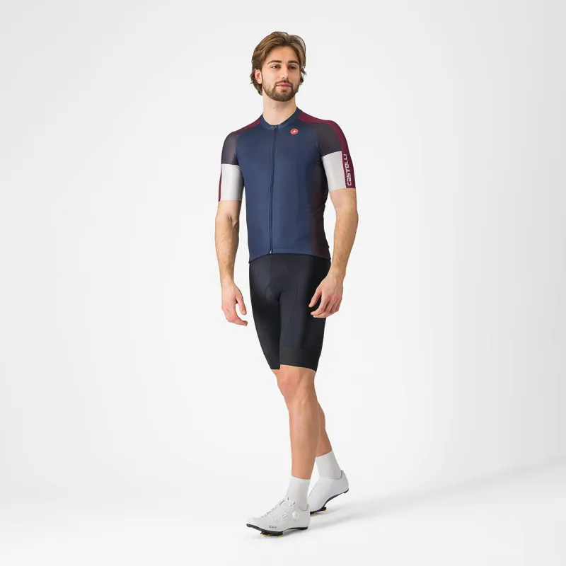 Castelli Entrata 6 Mens Short Sleeve Jersey - Belgian Blue/Bordeaux-5