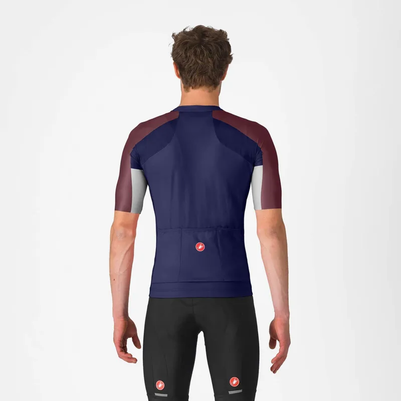 Castelli Entrata 6 Mens Short Sleeve Jersey - Belgian Blue/Bordeaux-1