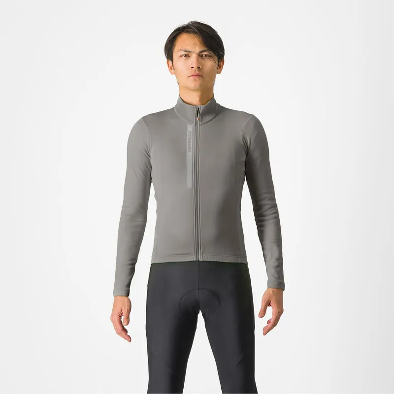 Castelli Entrata Thermal Mens Long Sleeve Jersey - Gunmetal Grey/Silver