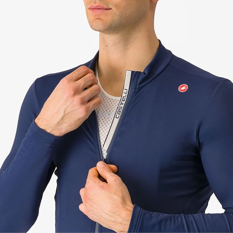 Castelli Espresso Thermal Mens Cycling Jersey - Belgian Blue-2