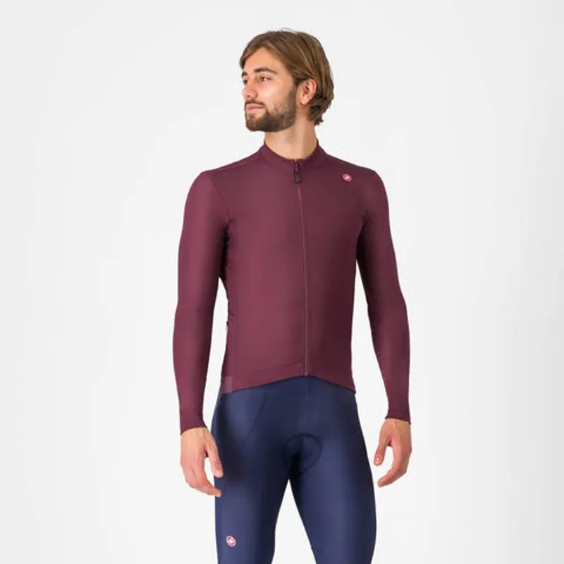 Castelli Espresso Thermal Mens Cycling Jersey - Deep Bordeaux