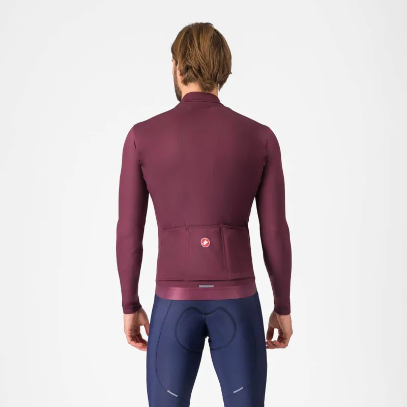 Castelli Espresso Thermal Mens Cycling Jersey - Deep Bordeaux-1
