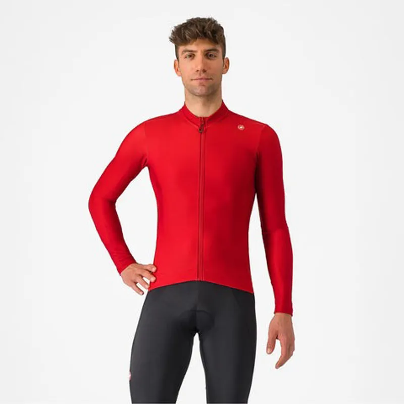 Castelli Espresso Thermal Mens Cycling Jersey - Rich Red
