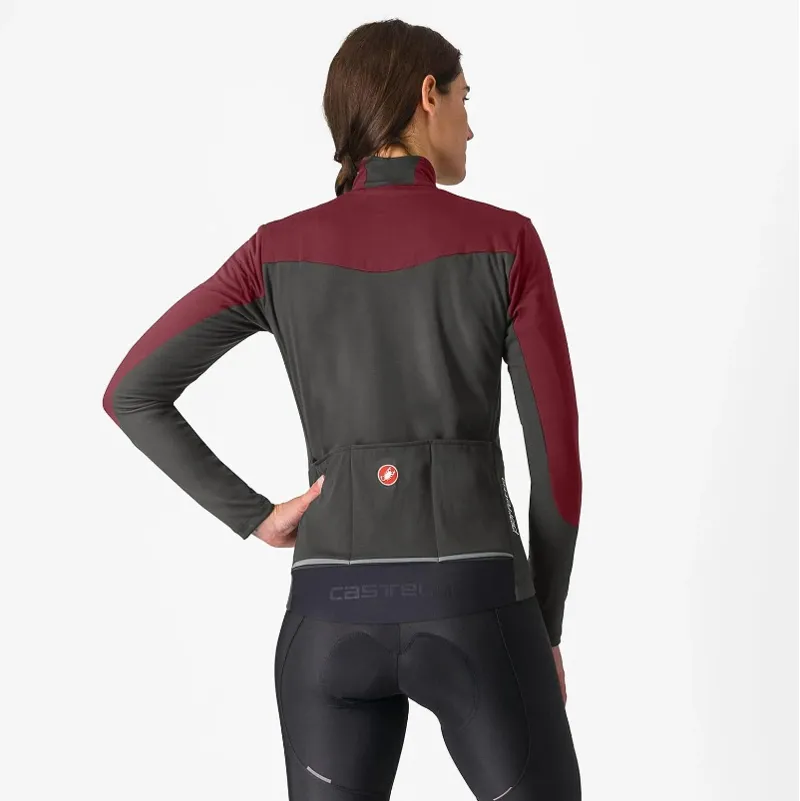Castelli Perfetto Air Womens Cycling Jacket - Deep Bordeaux/Dark Grey-1