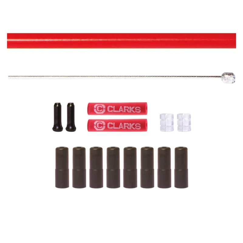 Clarks Universal S/S Front and Rear Cable Kit with SP4 Red Outer Casing