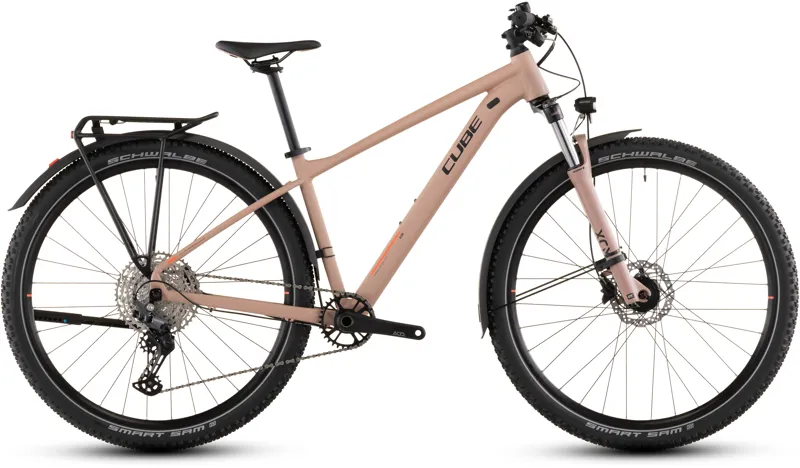 2026 Cube Aim SLX FE Hardtail Mountain Bike - Blush Rose/Black