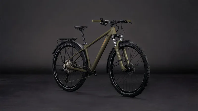 2026 Cube Aim SLX FE Hardtail Mountain Bike - Dusty Olive/Gold-2