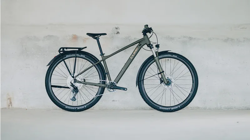2026 Cube Aim SLX FE Hardtail Mountain Bike - Dusty Olive/Gold-1