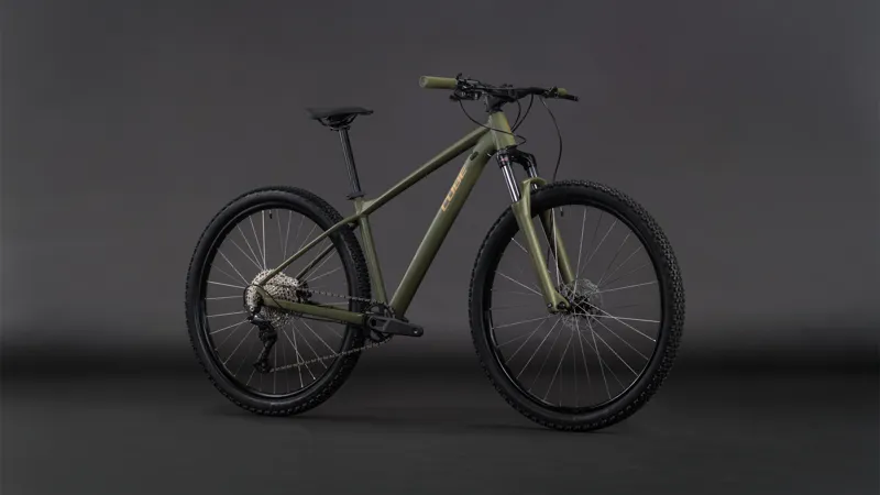 2026 Cube Aim SLX Hardtail Mountain Bike - Dusty Olive/Gold-1