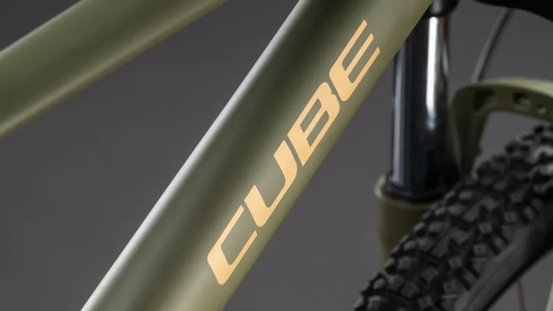 2026 Cube Aim SLX Hardtail Mountain Bike - Dusty Olive/Gold-7