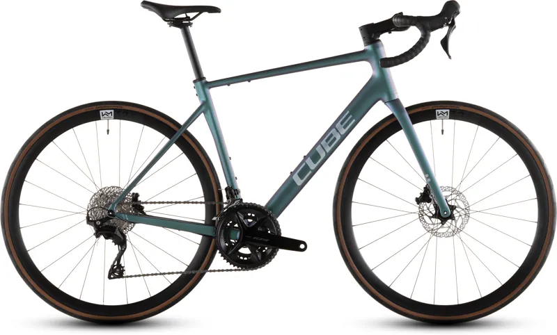 2026 Cube Attain SLX Road Bike - Smaragd Grey/Prism