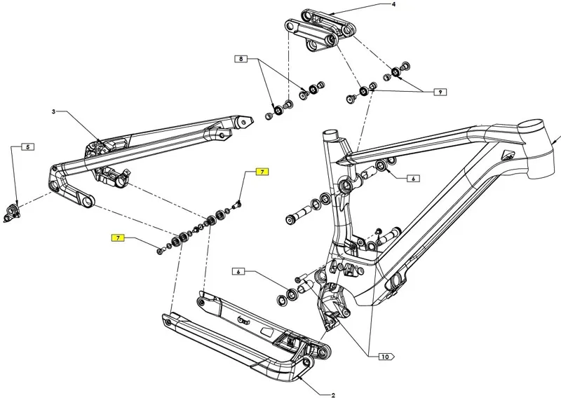 Cube Bearing Pivot Set Horst Link 18-02114-1