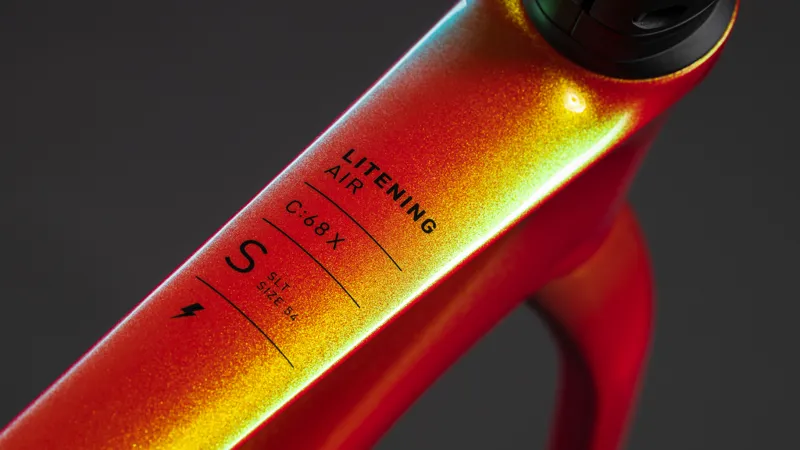 2026 Cube Litening Air C:68X Road Bike Frameset - Glowing Orange/Black-7