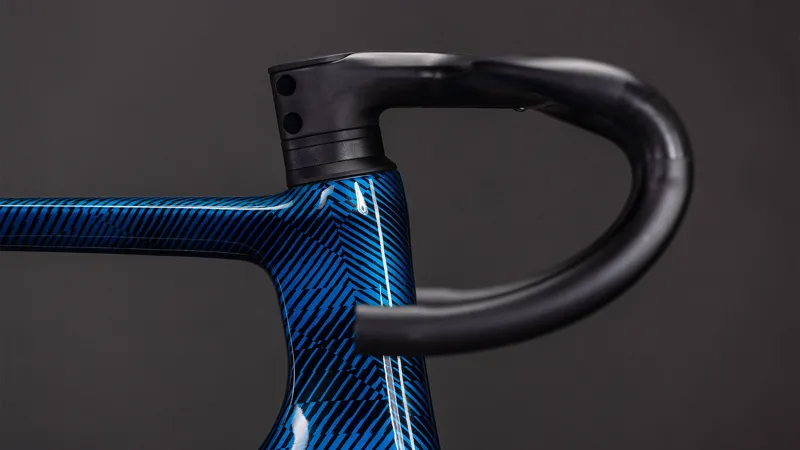 2026 Cube Litening Air C:68X Road Bike Frameset - Liquid Blue Grid/Chrome-5