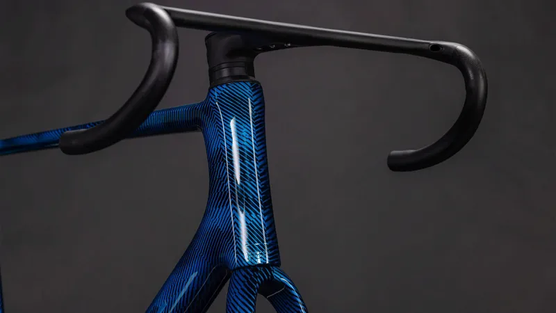 2026 Cube Litening Air C:68X Road Bike Frameset - Liquid Blue Grid/Chrome-8