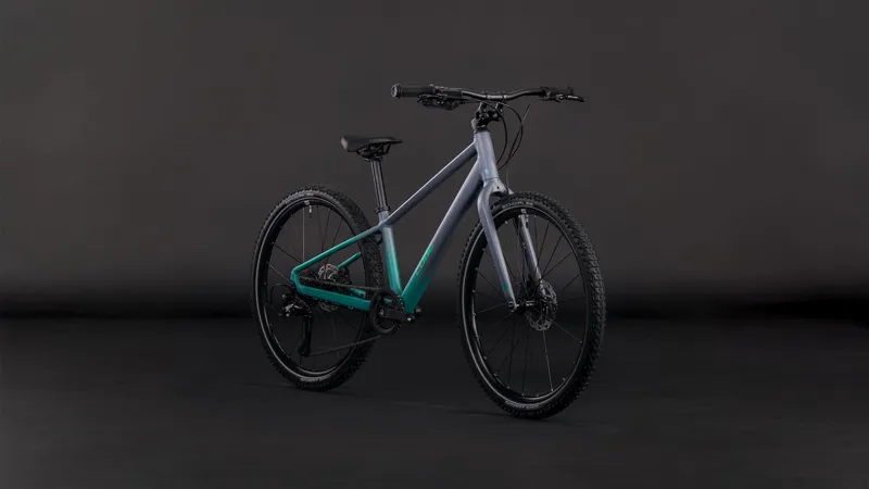 2026 Cube Numove 240 Disc Kids Mountain Bike - Lava Grey/Cool Green-2