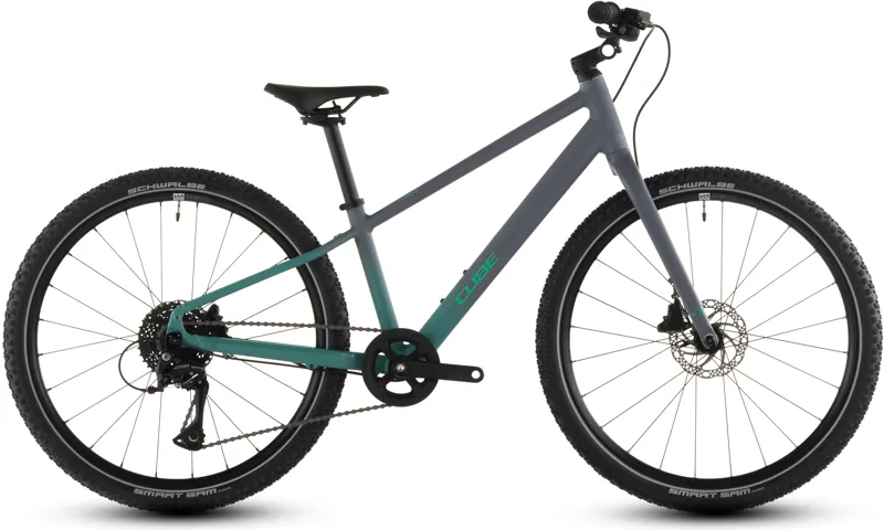 2026 Cube Numove 240 Disc Kids Mountain Bike - Lava Grey/Cool Green