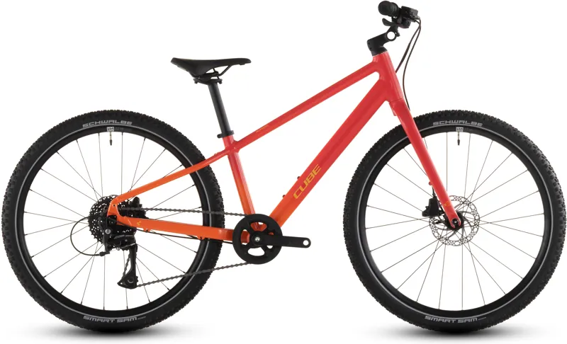 2026 Cube Numove 240 Disc Kids Mountain Bike - Red Rose/Peach