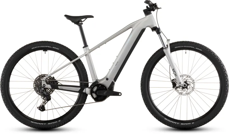 2026 Cube Reaction Hybrid One 600 Electric Mountain Bike - Sleek Grey/Prism