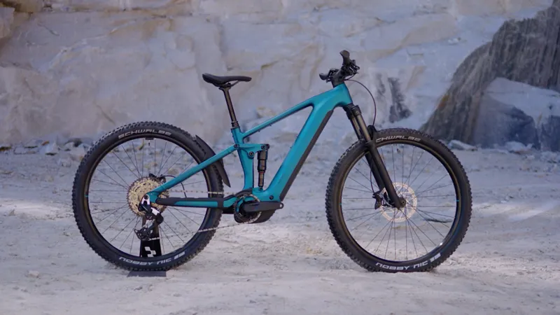 2026 Cube Stereo Hybrid One44 EX 800 Electric Mountain Bike - Electric Blue-2