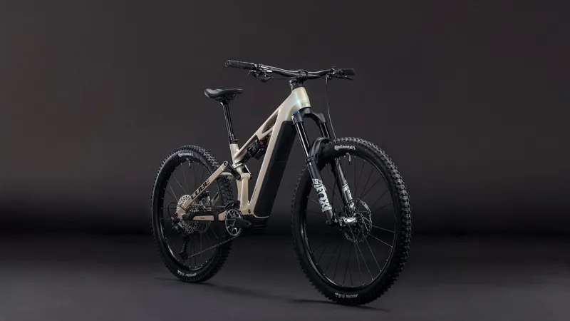 2026 Cube Stereo Hybrid One77 HPC SLX 800 Electric Mountain Bike - Glint Sand-2