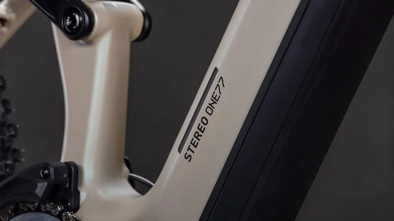 2026 Cube Stereo Hybrid One77 HPC SLX 800 Electric Mountain Bike - Glint Sand-6