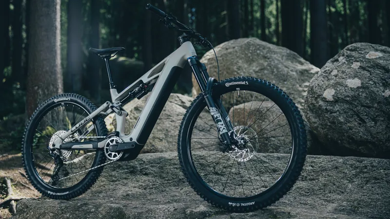 2026 Cube Stereo Hybrid One77 HPC SLX 800 Electric Mountain Bike - Glint Sand-1