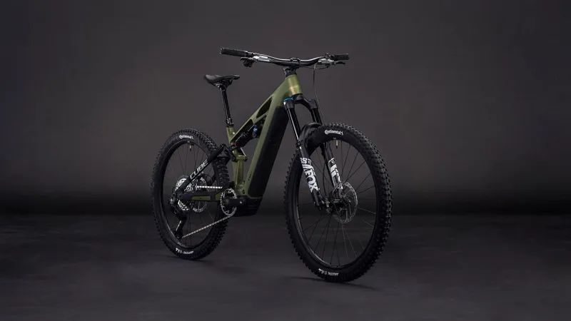 2026 Cube Stereo Hybrid One77 HPC TM 800 Electric Mountain Bike - Reed Green-1