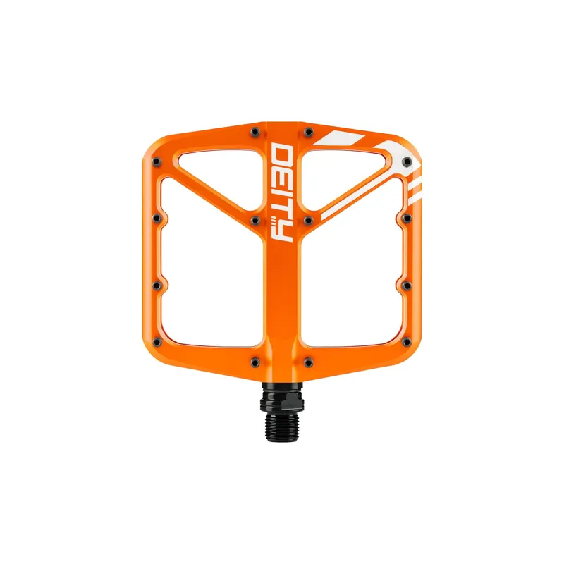 Deity Supervillain Flat Mountain Bike Pedals - Orange