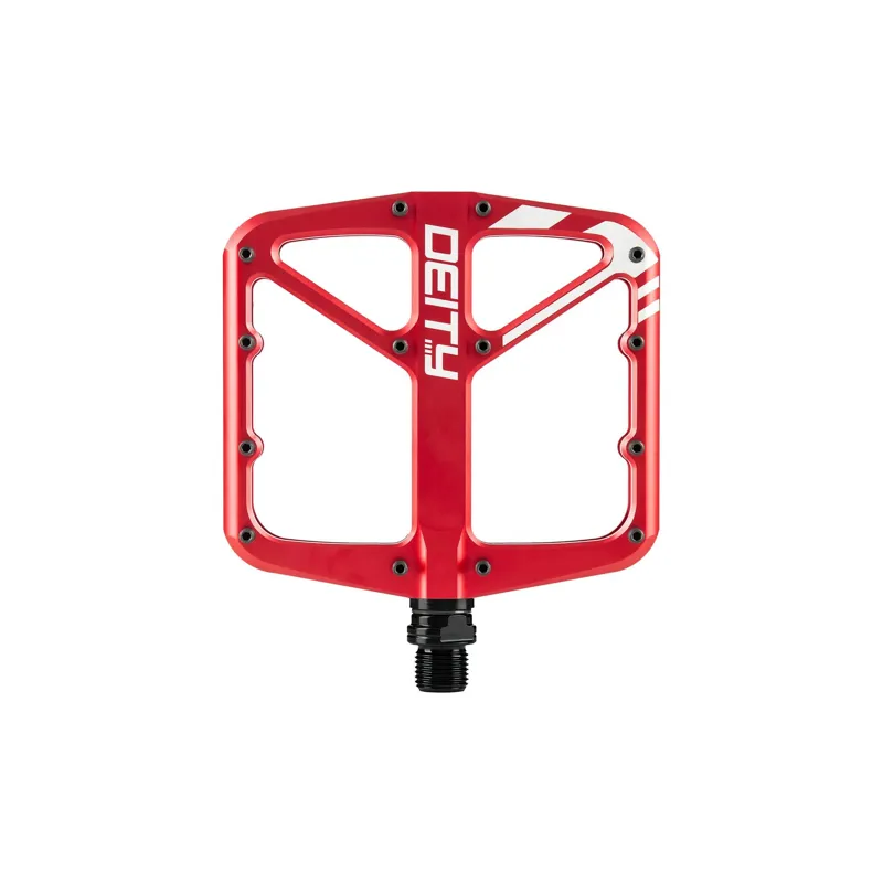 Deity Supervillain Flat Mountain Bike Pedals - Red