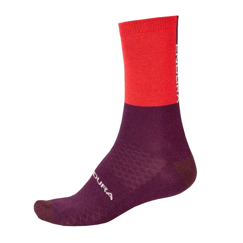 Endura BaaBaa Merino Winter Cycling Sock - Pomegranate