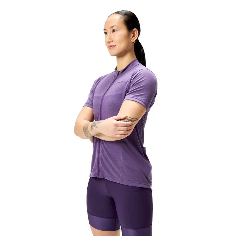 Endura Loop Womens Short Sleeve Zipped Cycling Jersey - Heather-2