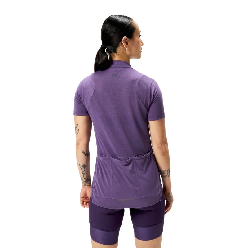 Endura Loop Womens Short Sleeve Zipped Cycling Jersey - Heather-1