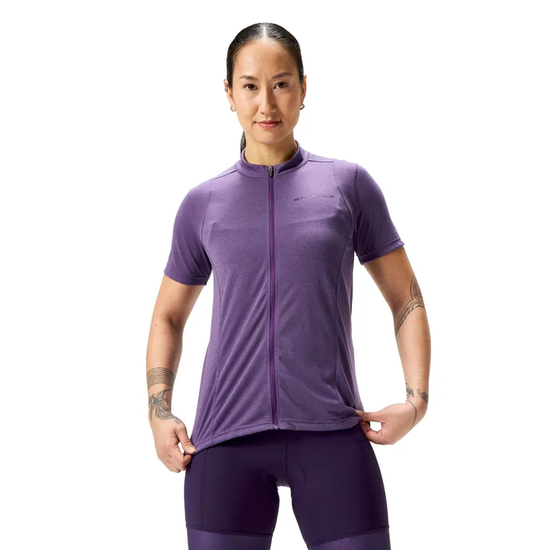 Endura Loop Womens Short Sleeve Zipped Cycling Jersey - Heather