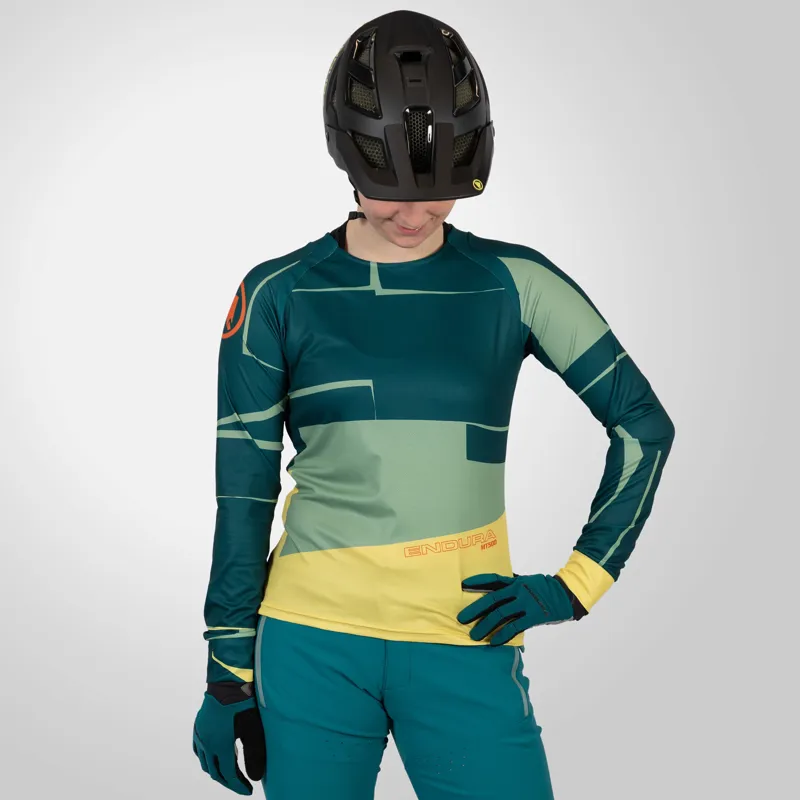 Endura MT500 Womens Long Sleeve Print T-Shirt Ltd - Teal-2
