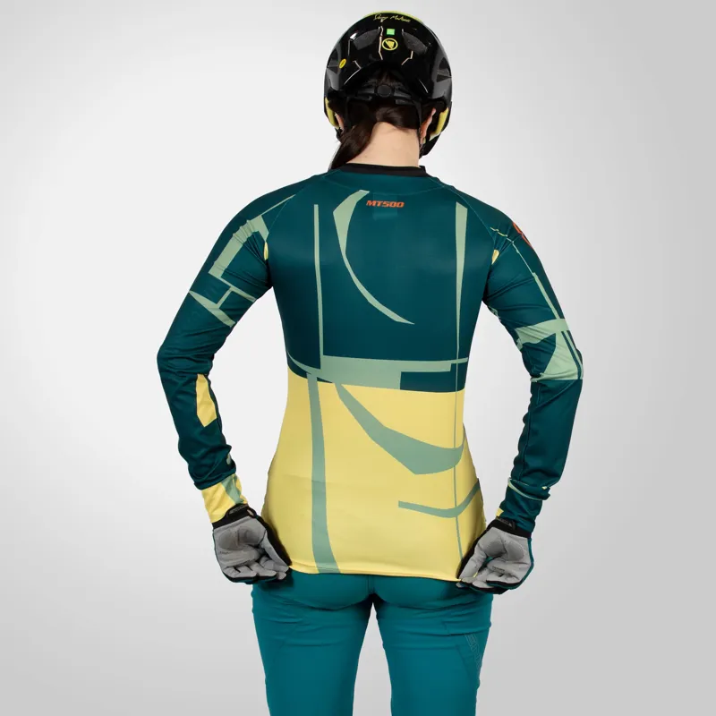 Endura MT500 Womens Long Sleeve Print T-Shirt Ltd - Teal-3