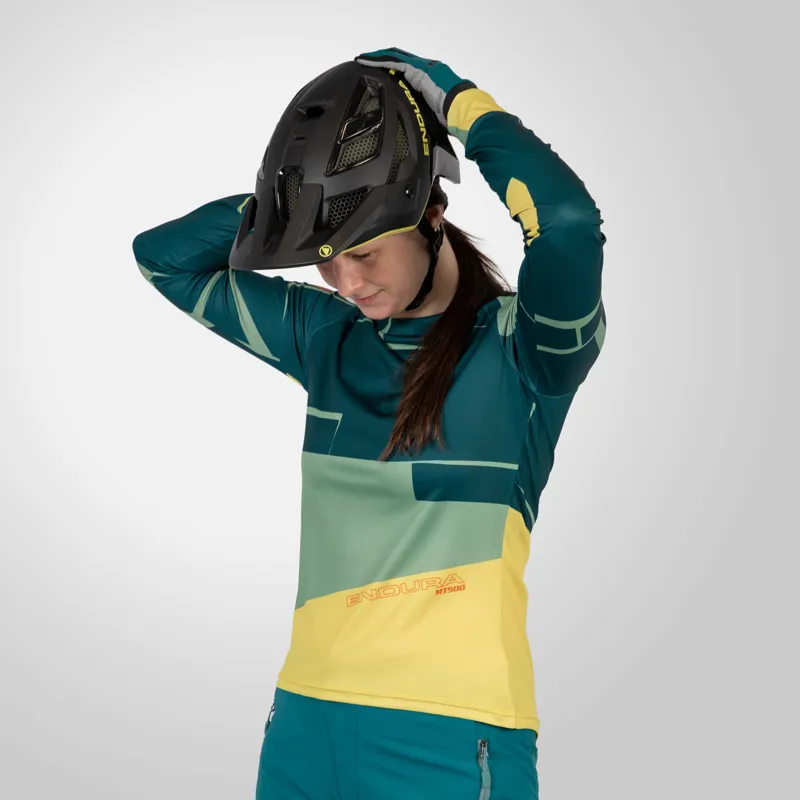 Endura MT500 Womens Long Sleeve Print T-Shirt Ltd - Teal-4