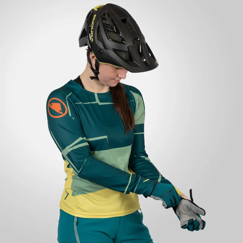 Endura MT500 Womens Long Sleeve Print T-Shirt Ltd - Teal-5