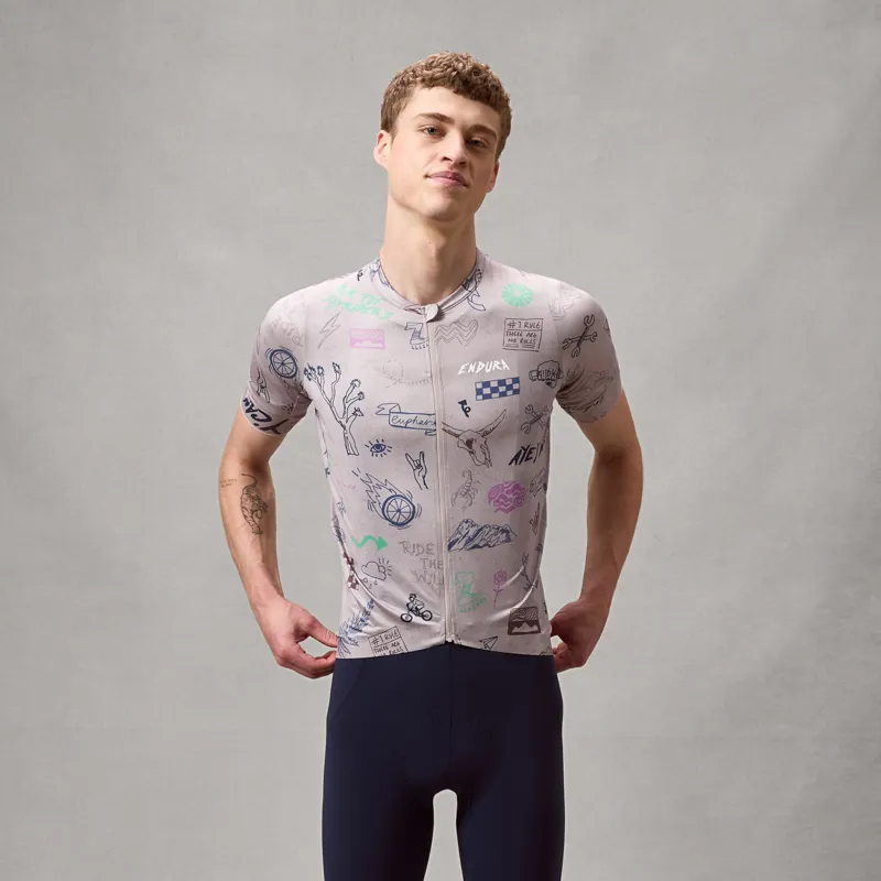 Endura Pro SL Mens Short Sleeve Print Jersey - Titanium-1