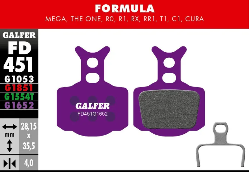 Galfer E-Bike Disc Brake Pad - Formula - Mega/The One/R1/R0/RX/CURA 2-1