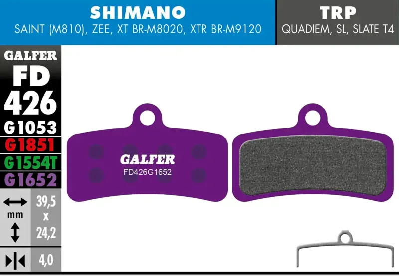 Galfer E-Bike Disc Brake Pad - Shimano Saint/Zee/TRP DHR/Quadiem/Slat-1