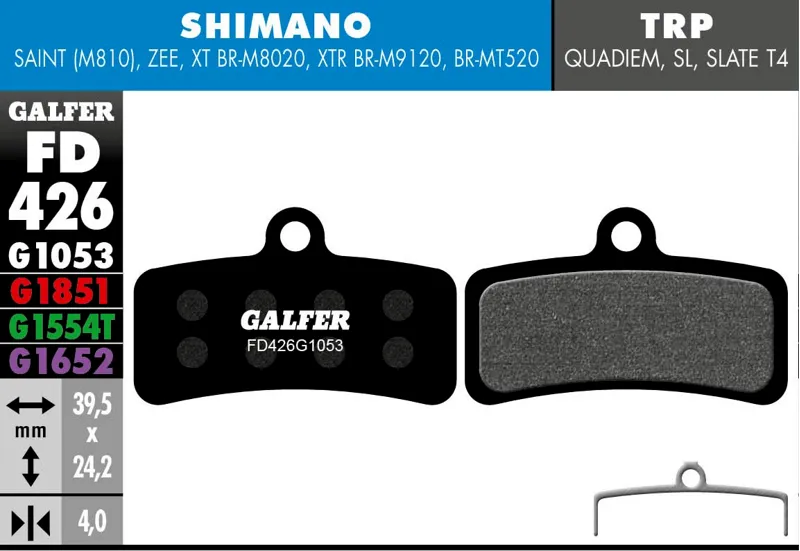 Galfer Pro Bike Disc Brake Pads Shimano Saint/Zee/TRP DHR/Quadiem/Slat-1