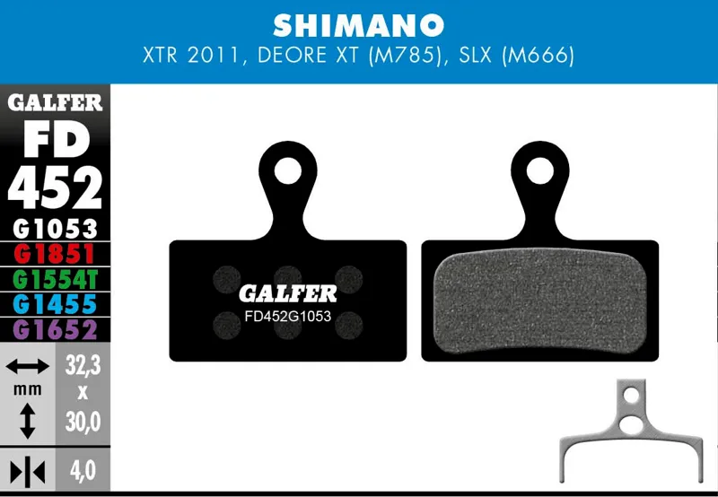 Galfer Pro Bike Disc Brake Pads Shimano XTR 2011/Deore XT M785/SLX M666-1