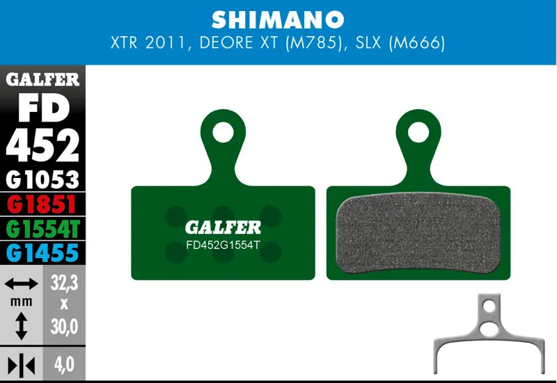 Galfer Pro Bike Disc Brake Pads Shimano XTR 2011/Deore XT M785/SLX M666-2