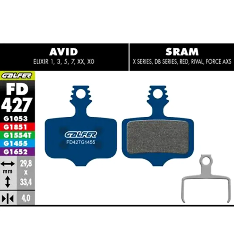 Galfer Road Disc Brake Pad - Avid X0 Trail/SRAM Guide R/RS/RSC/G2
